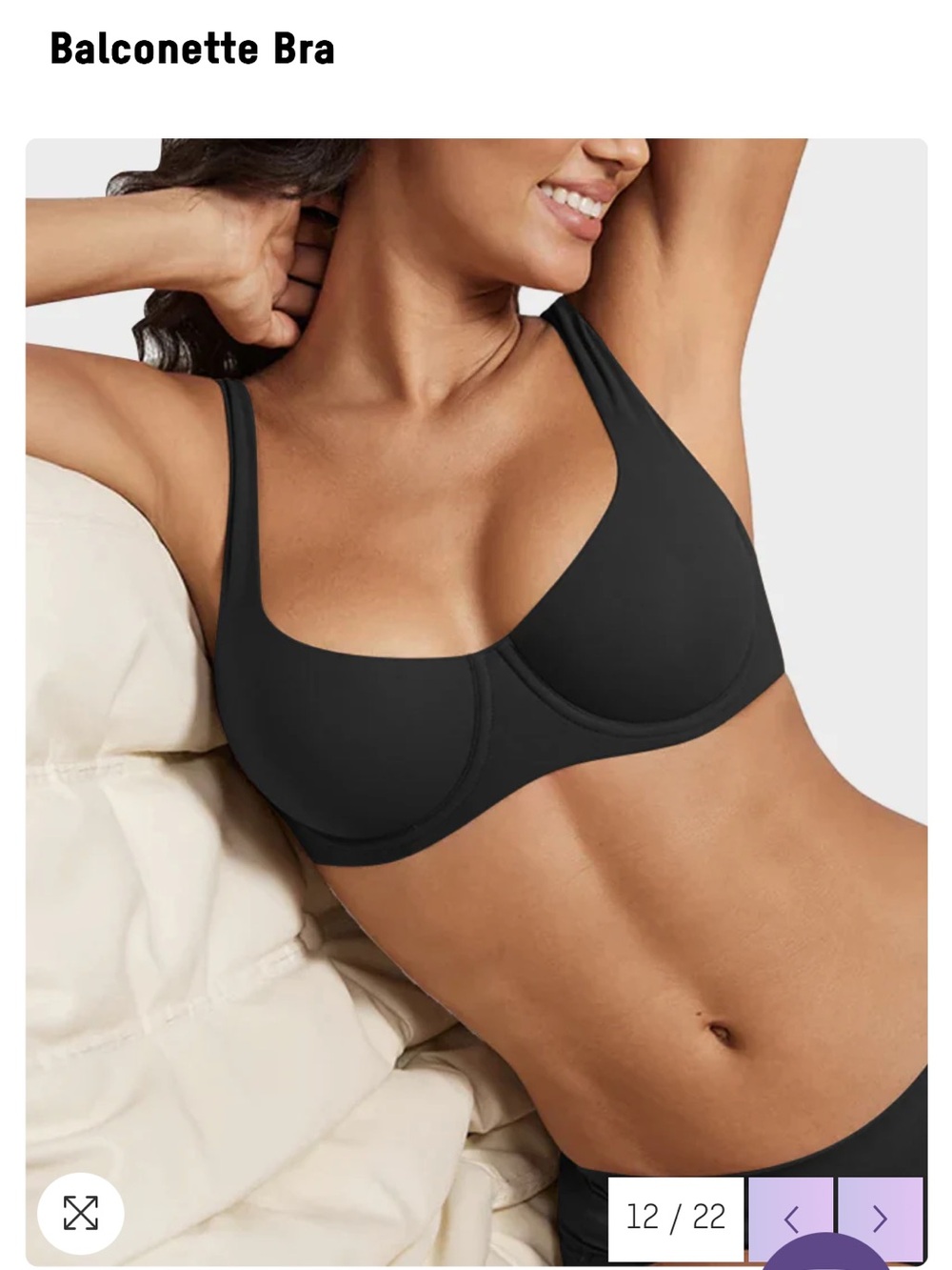 Everyday Support Balconette Bra - Black